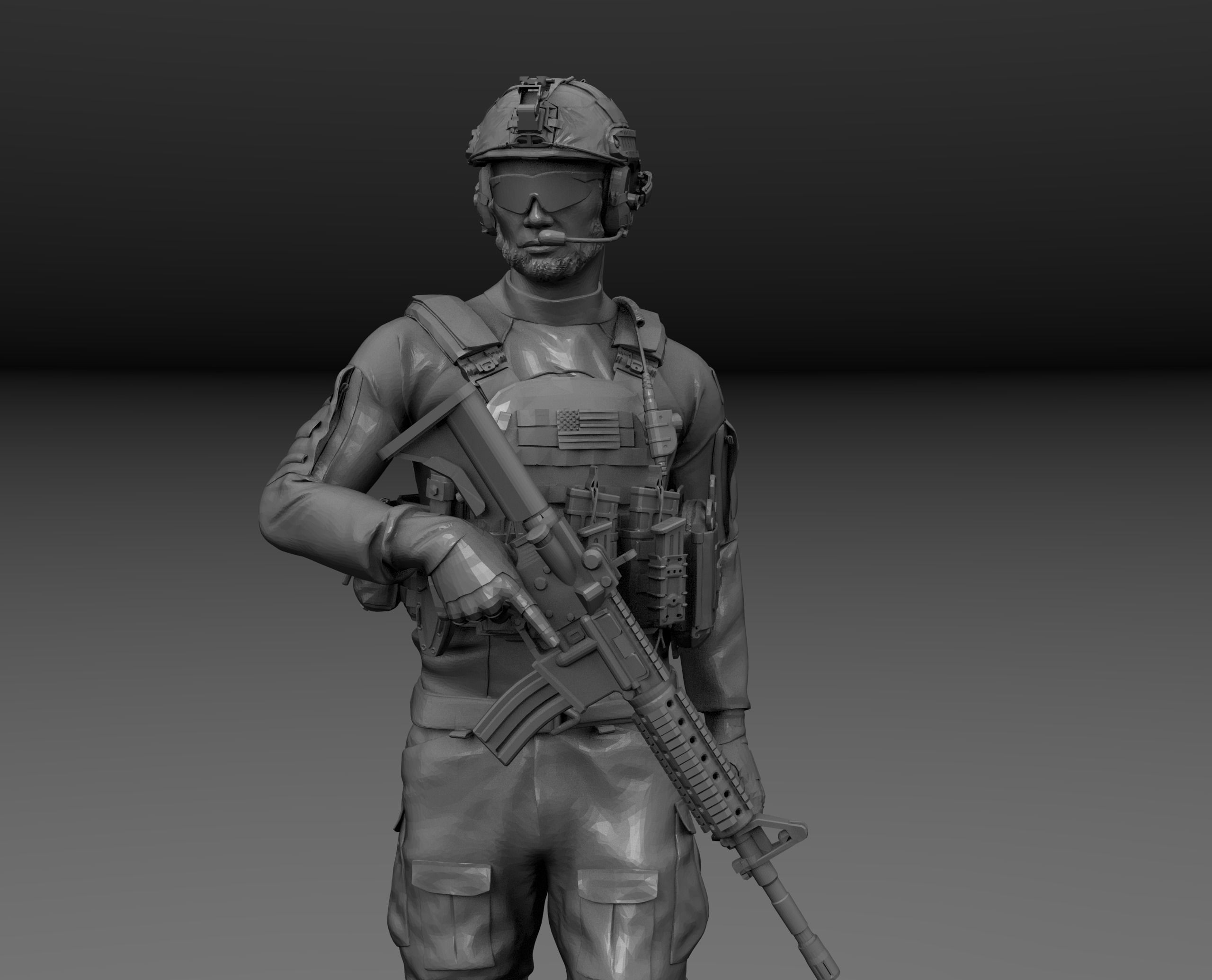 modern american soldier special forces seal 3D model 3D printable ...