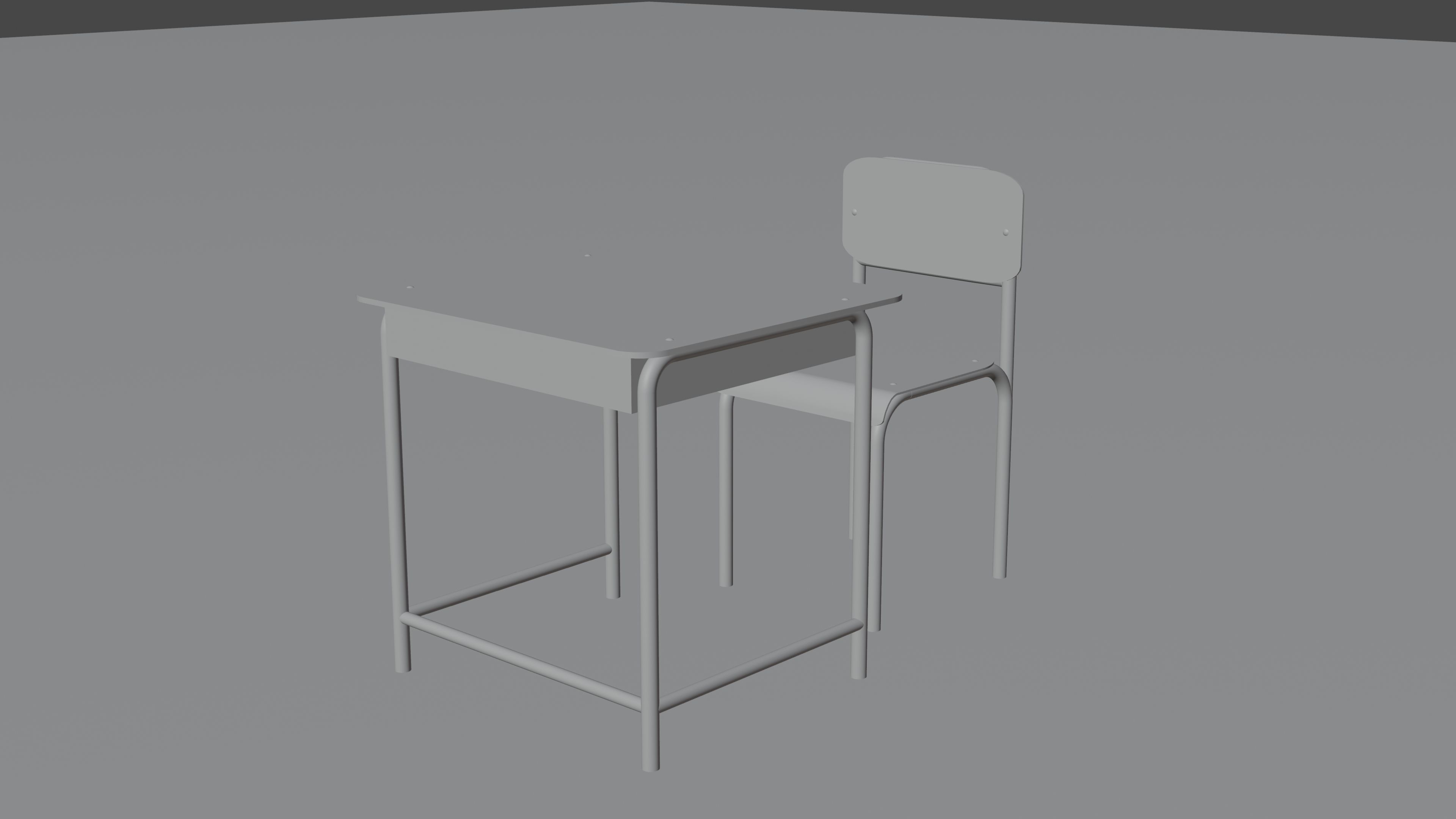 School chair with desk 3D model CGTrader