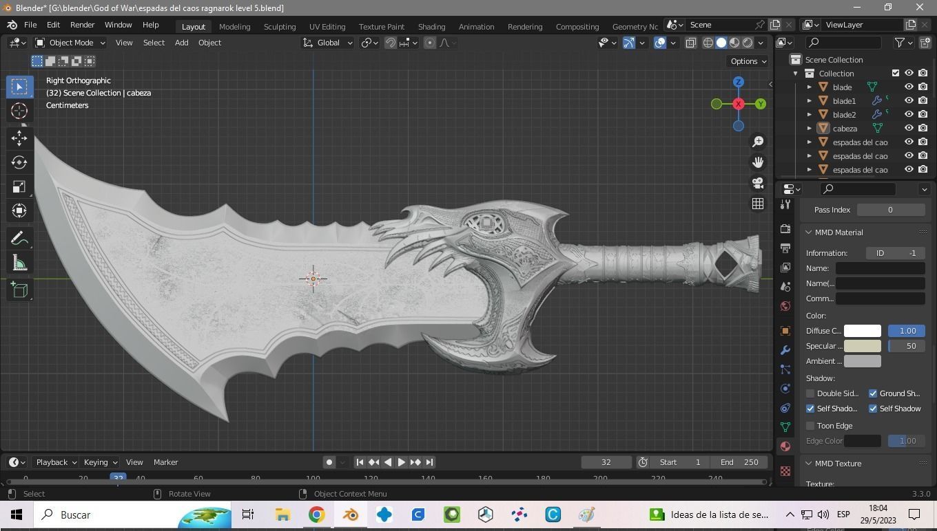 God Of War Ragnarok Blades Of Chaos lv5 3d print 3D model 3D printable