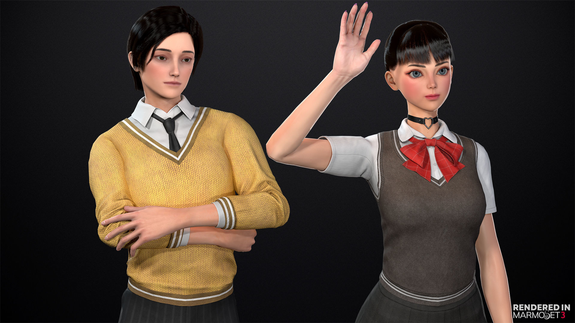 3D model Millie and Alex Pack 1 VR / AR / low-poly | CGTrader