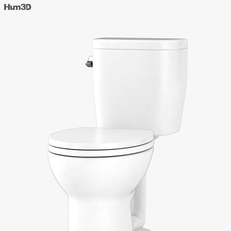 Toto Entrada Close Coupled Elongated Two Piece toilet 3D model CGTrader