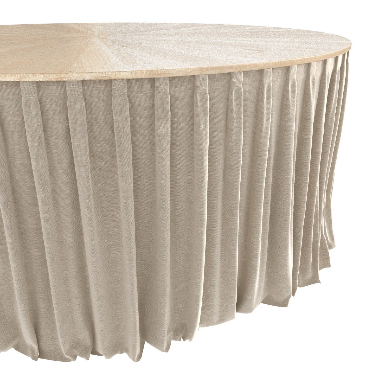 Round Table skirt wood top cloth 3D model CGTrader