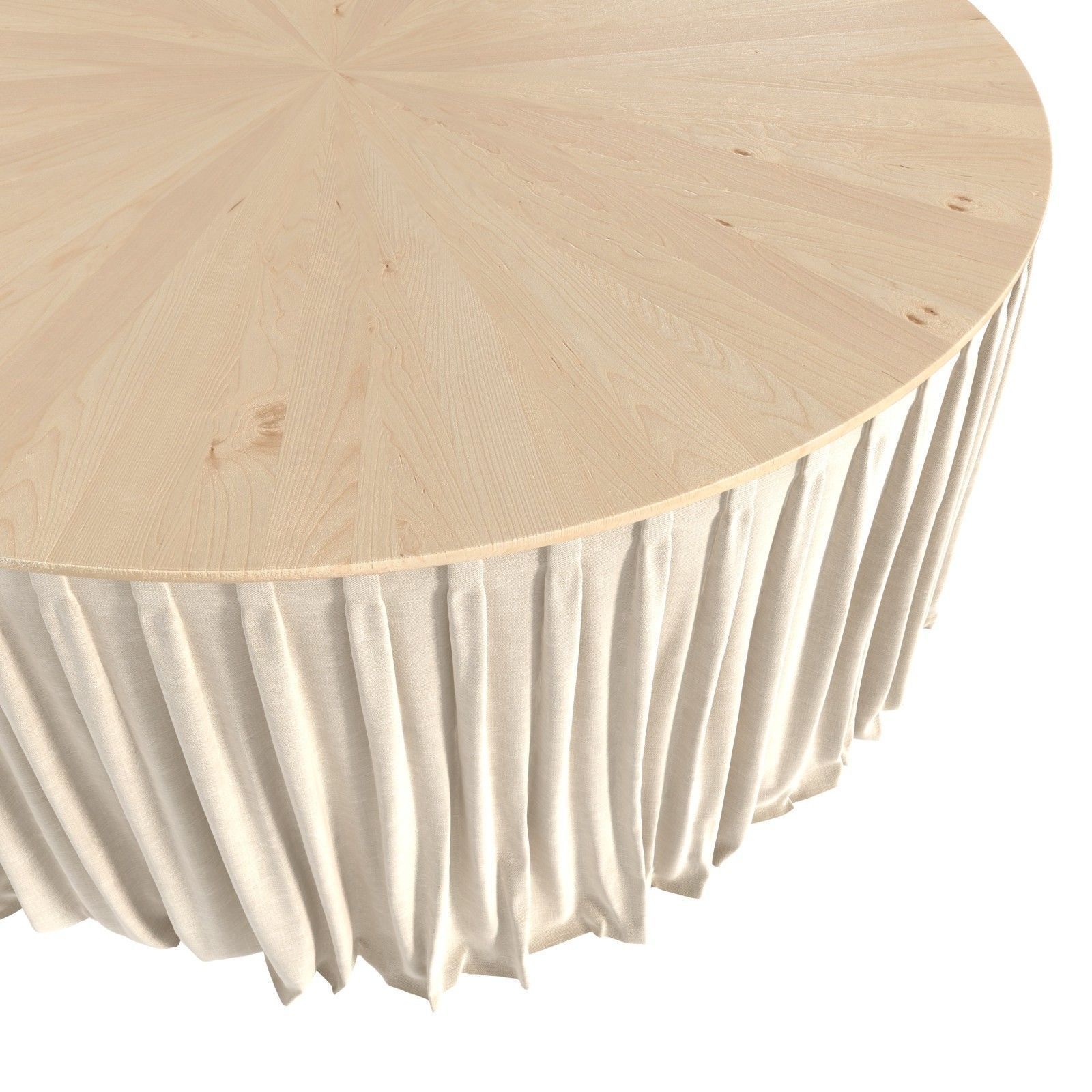 Round Table skirt wood top cloth 3D model CGTrader