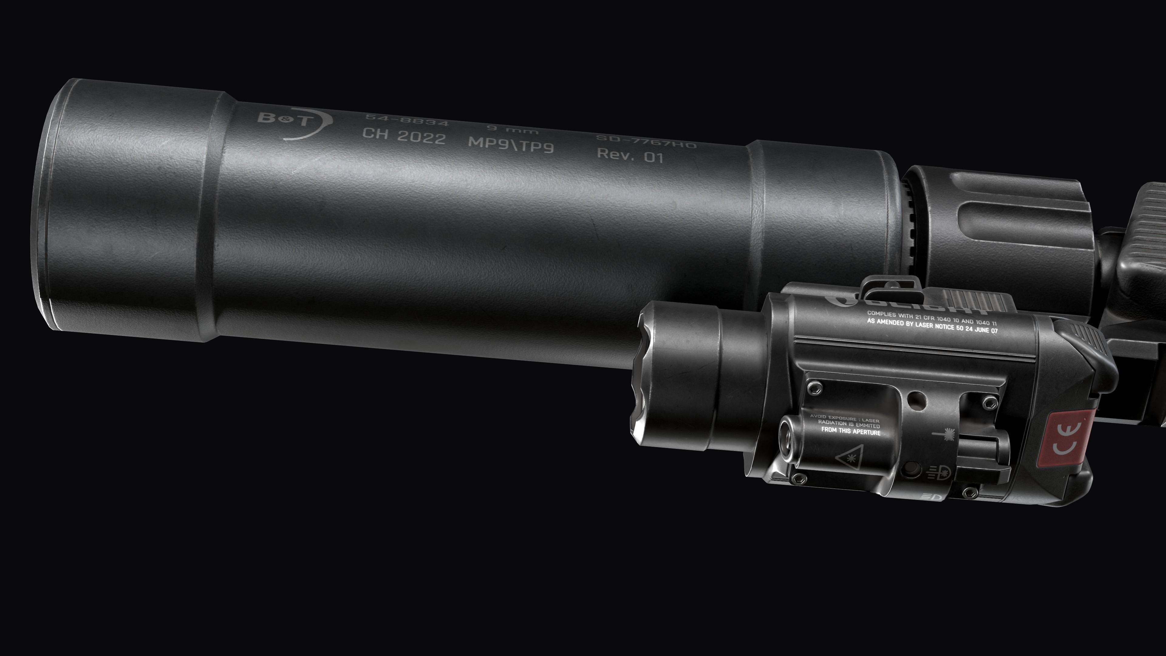 3D model Tactical Modular SMG Brugger and Thomet MP9 VR / AR / low-poly ...