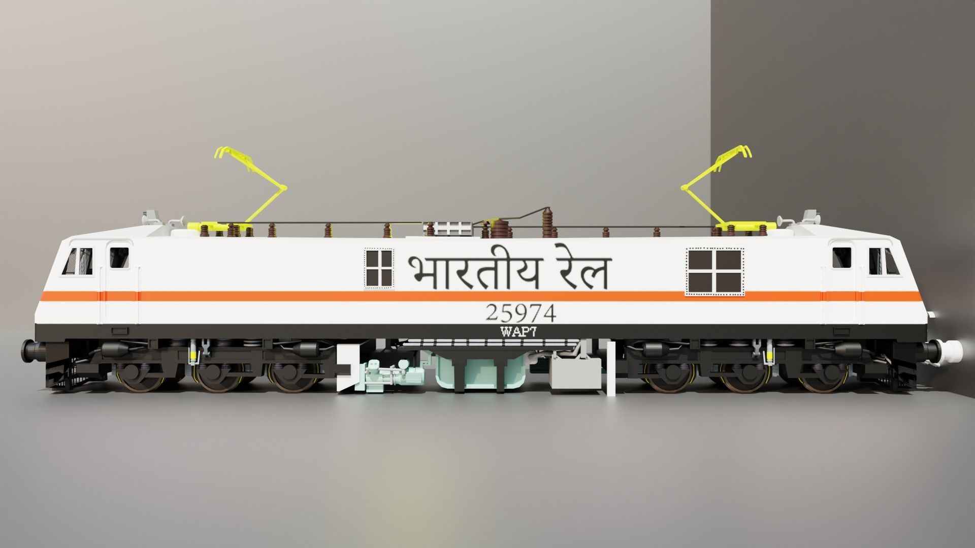 3D model Indian Railways Engine WAP 7 VR / AR / lowpoly CGTrader