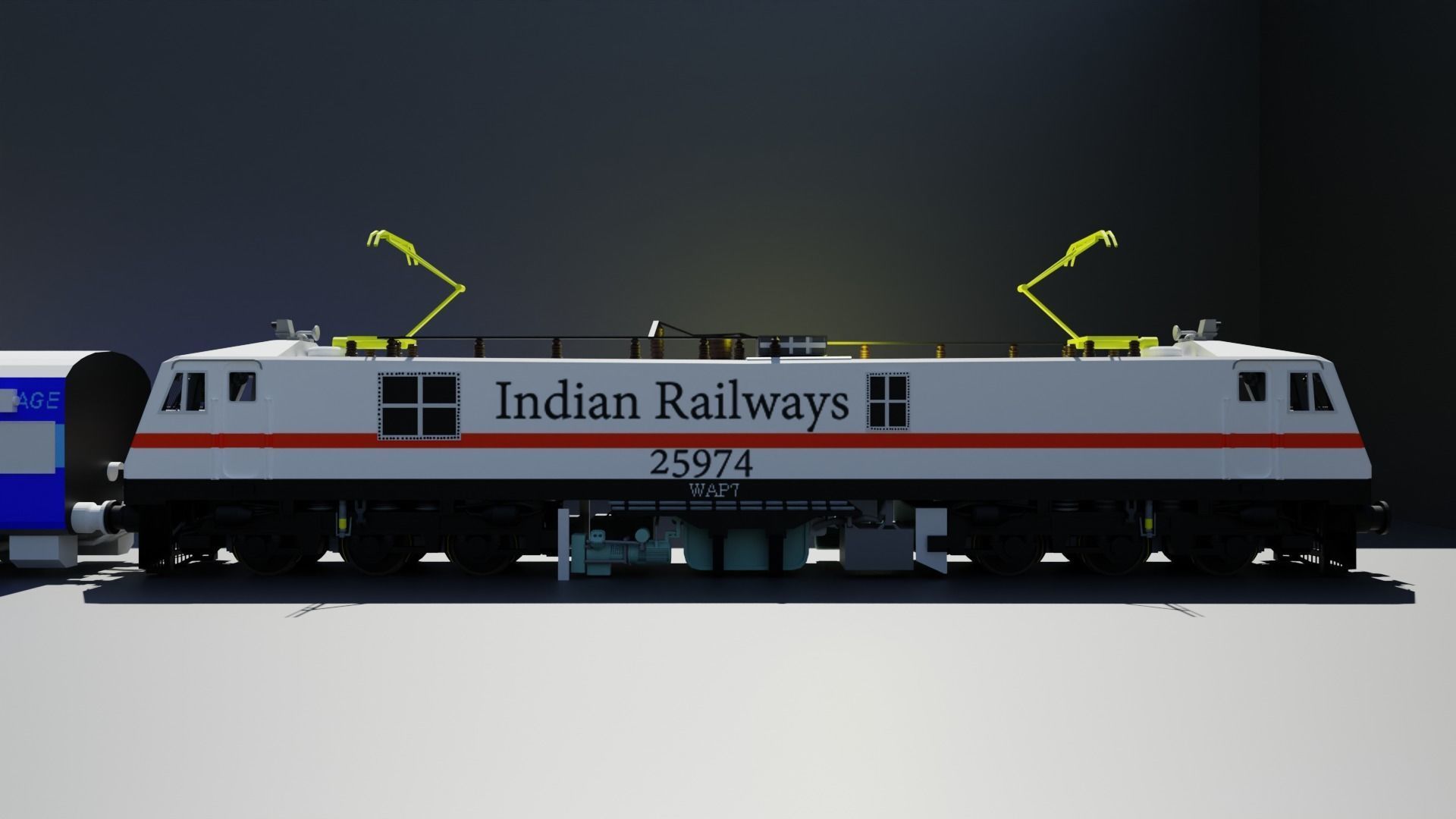 3D model Indian Railways Engine WAP 7 VR / AR / lowpoly CGTrader