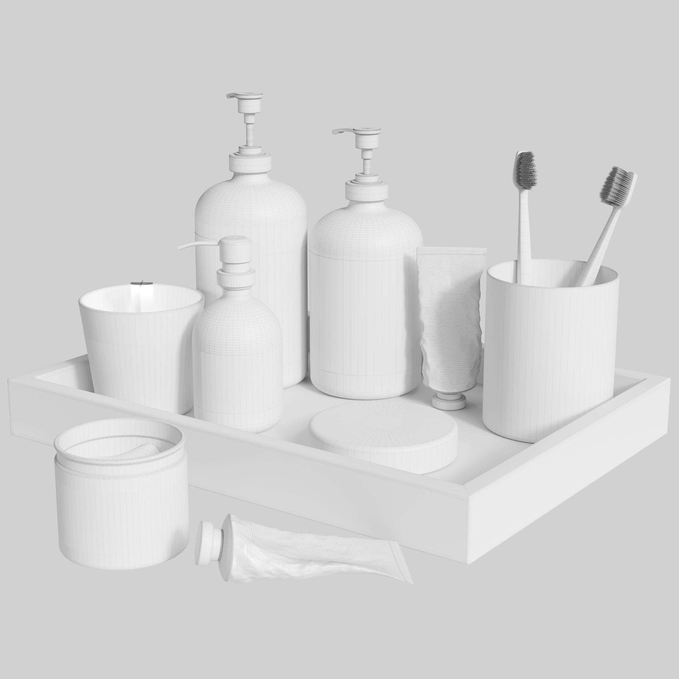 Bathroom accessories set 3D model CGTrader
