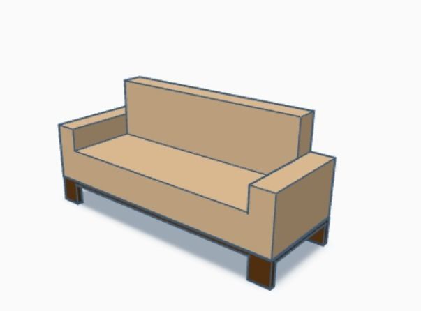 Couch Doll House Furniture 3D model 3D printable | CGTrader