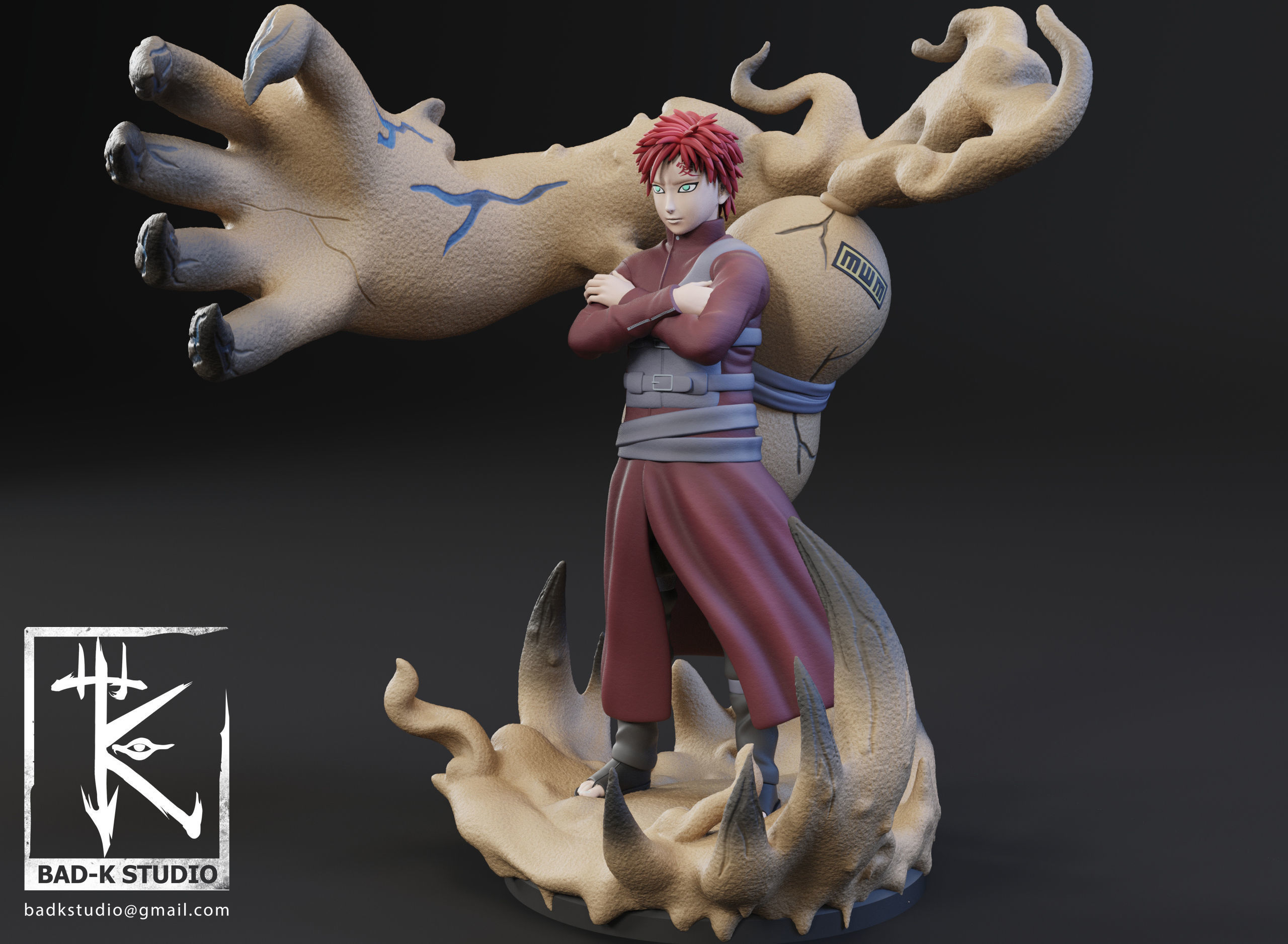 Gaara - Naruto - 3D printing model 3D model 3D printable | CGTrader