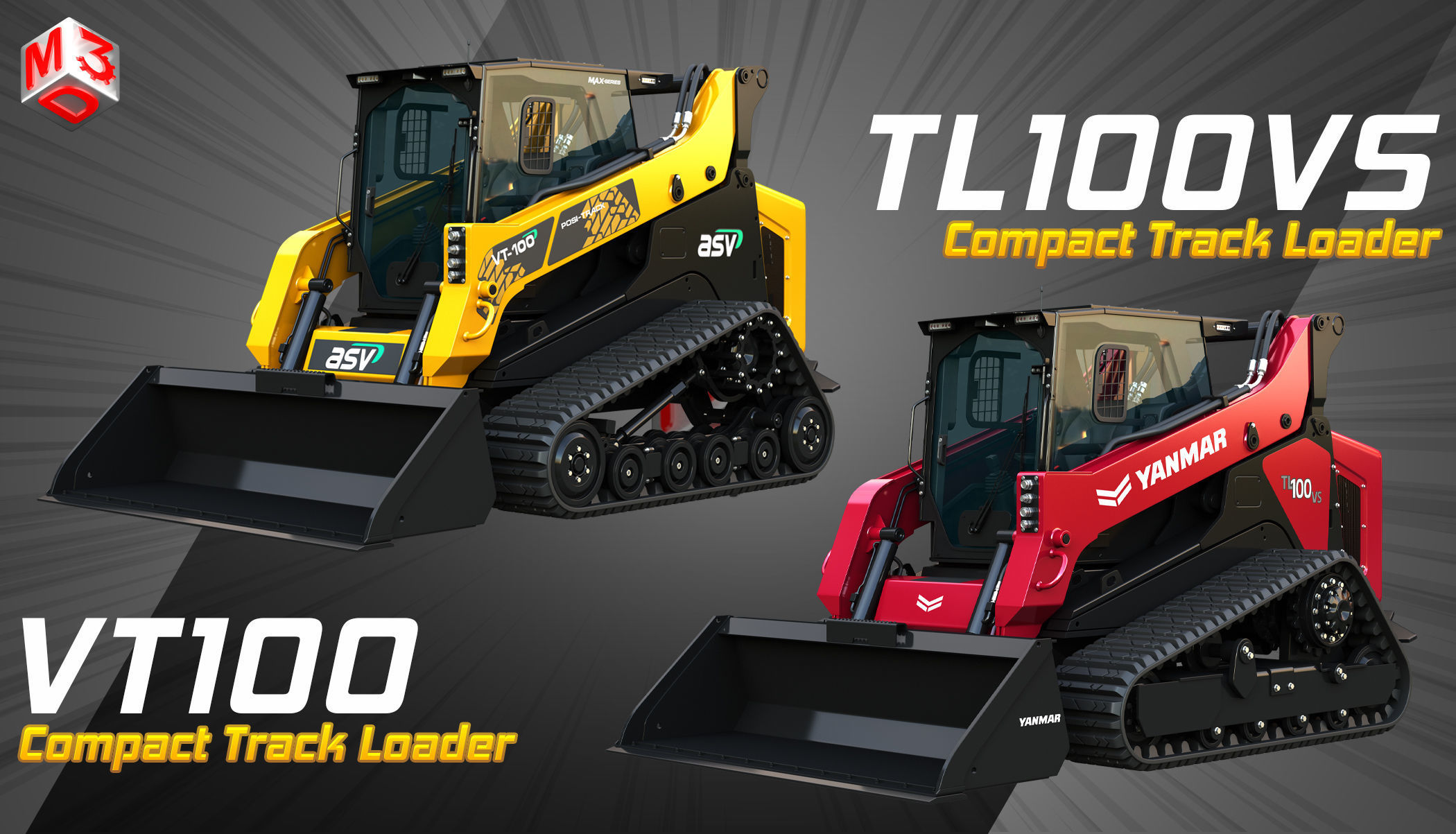 VT100 - TL100VS Compact Track Loaders 2 in 1 3D Model Collection | CGTrader