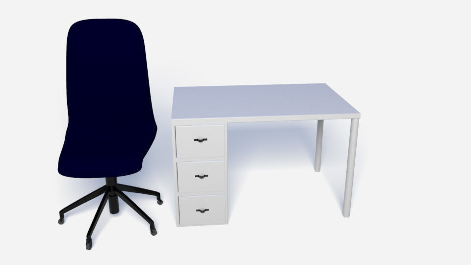3D computer desk - Workstation 3D model 3D printable | CGTrader
