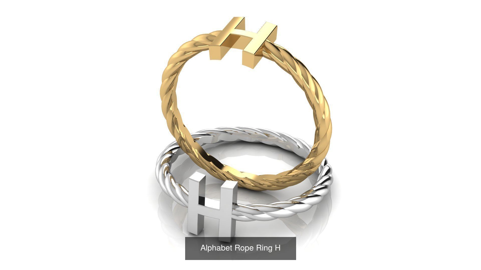 Alphabet Rope Rings 3D Model Collection | CGTrader