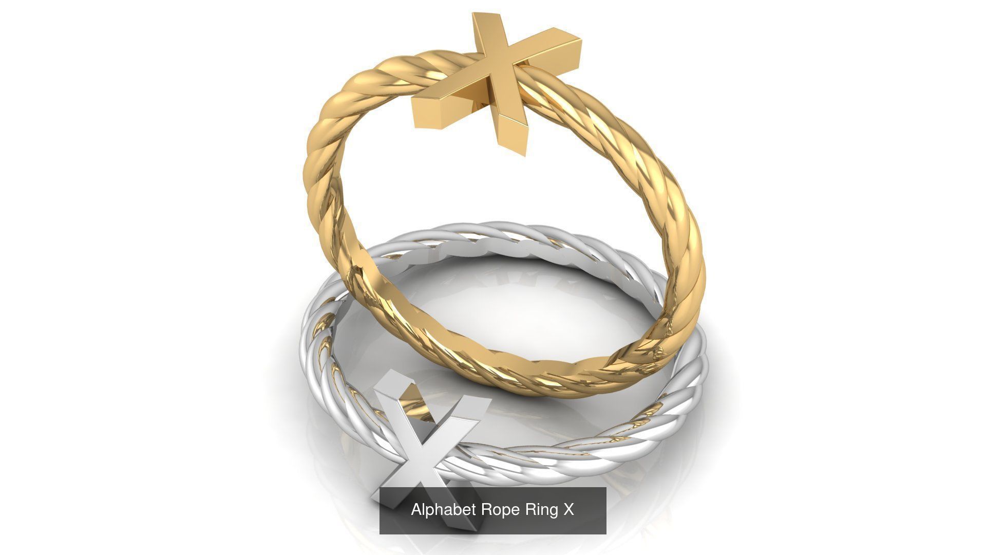 Alphabet Rope Rings 3D Model Collection | CGTrader
