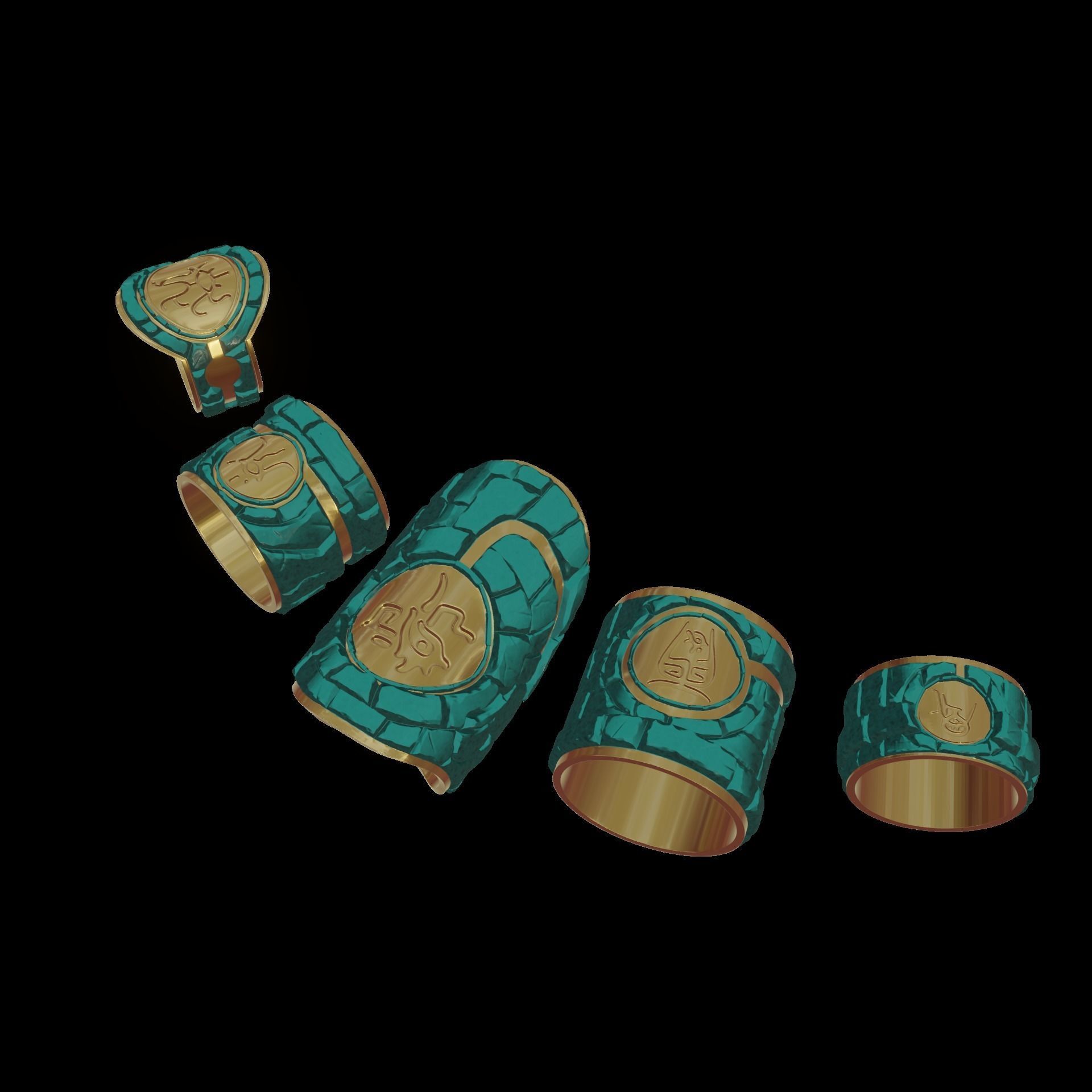 Link UltraHand Rings Set Zelda Tears of the Kingdom 3D model 3D