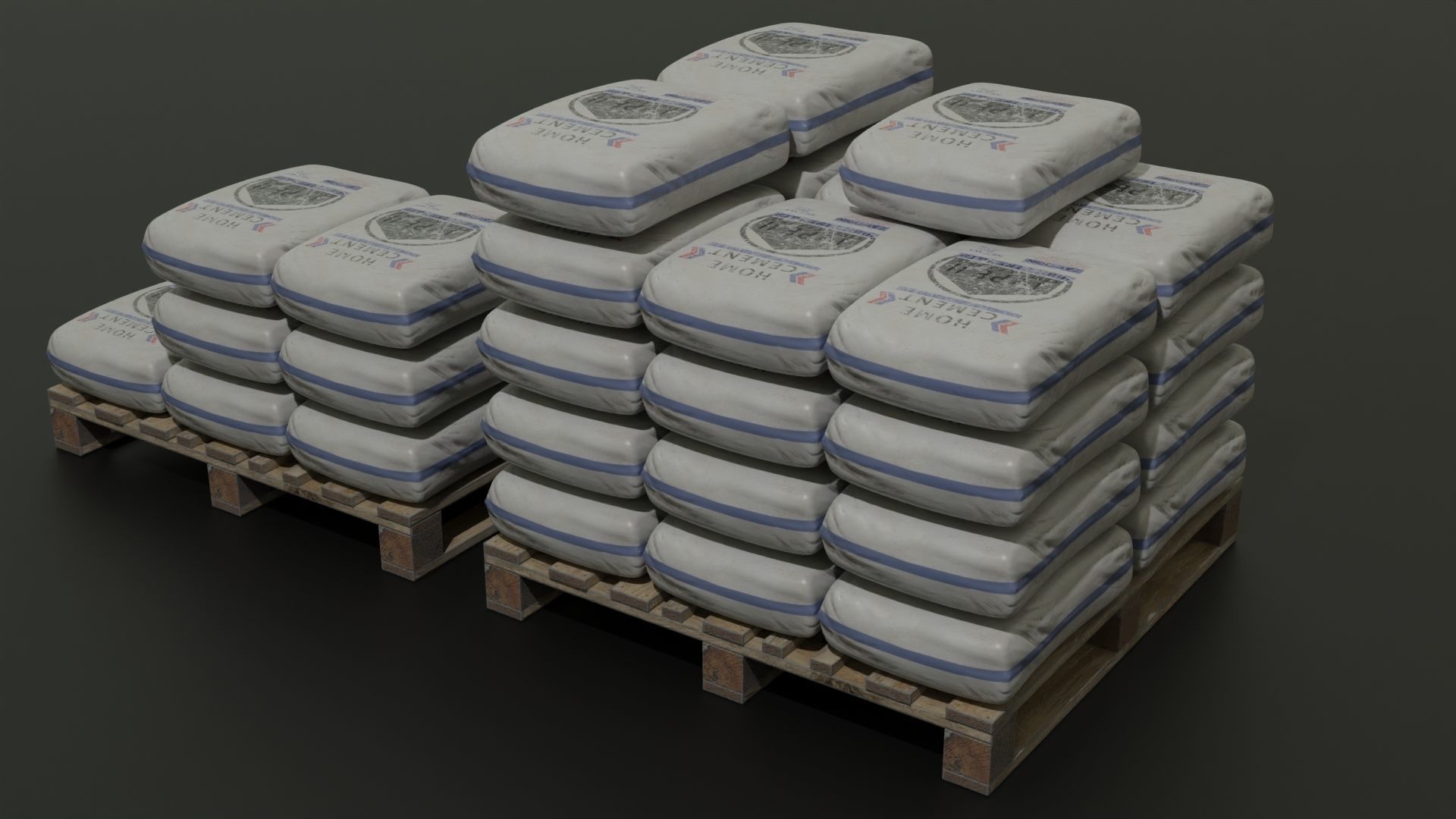 Concrete bags and pallet 3D model CGTrader