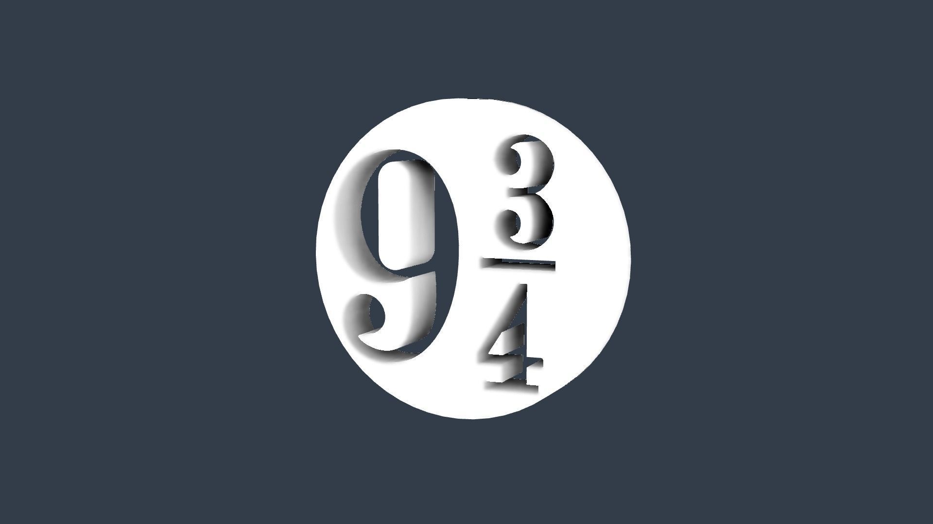 Harry Potter Binary 9 3-4 Two Versions LED 3D model 3D printable | CGTrader