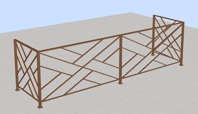 Iron balcony railing 3D model 3D model | CGTrader