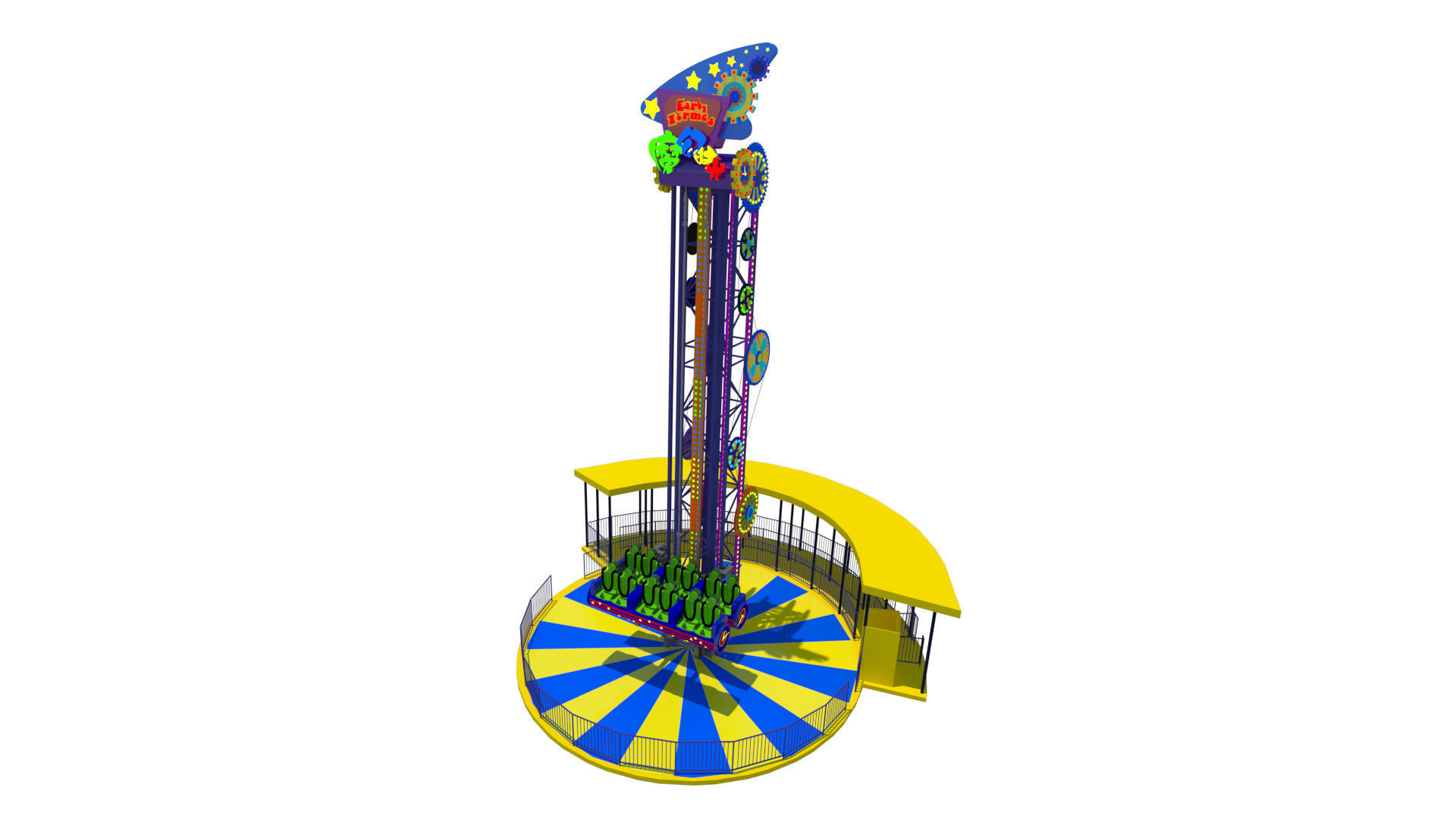 Jump Frog Drop Tower 3D model CGTrader