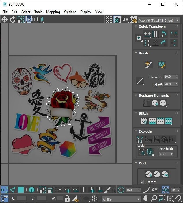 Tattoo Stickers Set 3D model | CGTrader