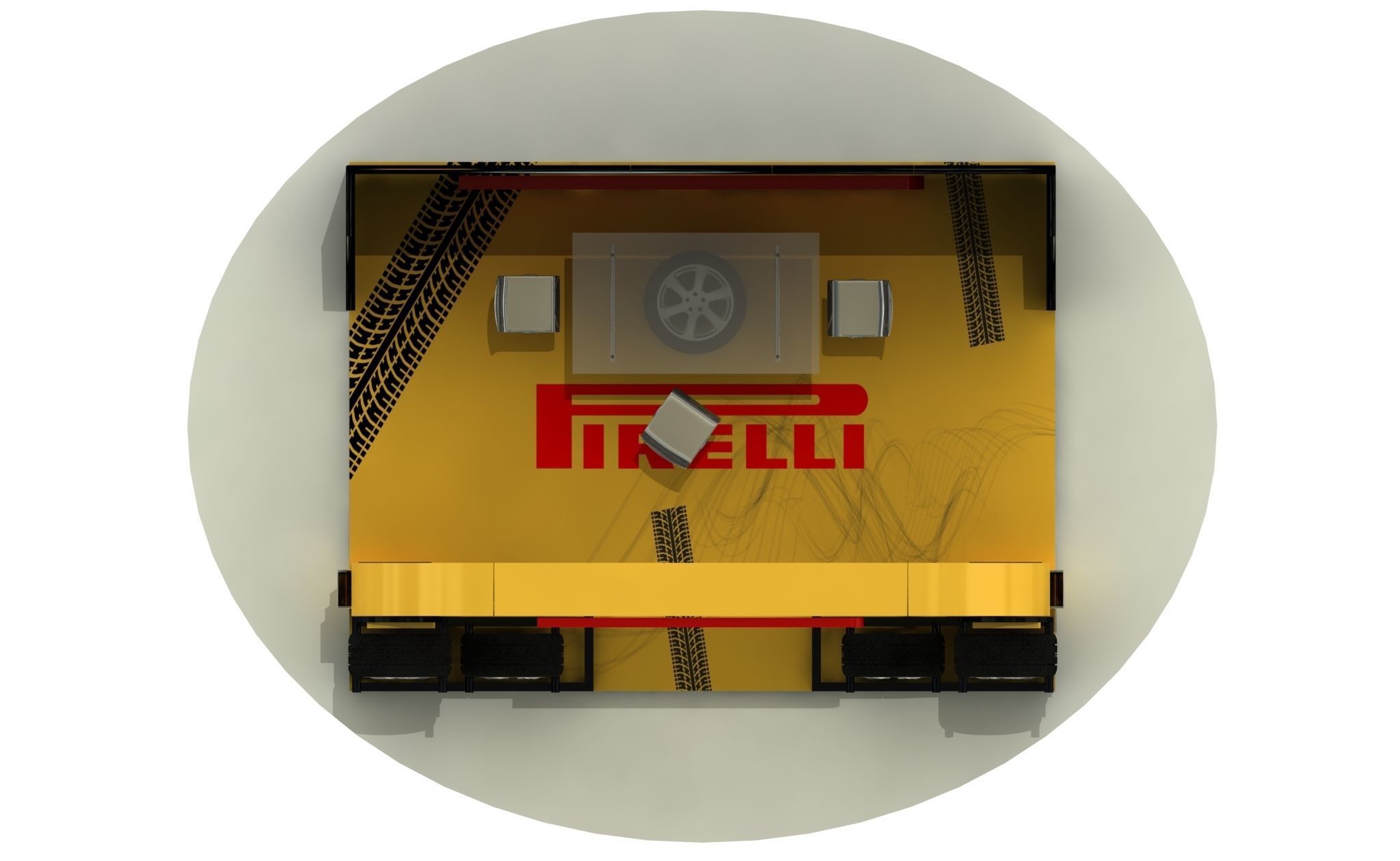 Pirelli Tire Expo Stand 3 units 3D model CGTrader