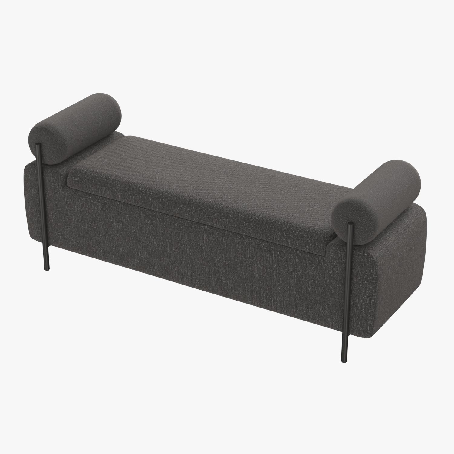 Steen Black Storage Bench 3D model CGTrader