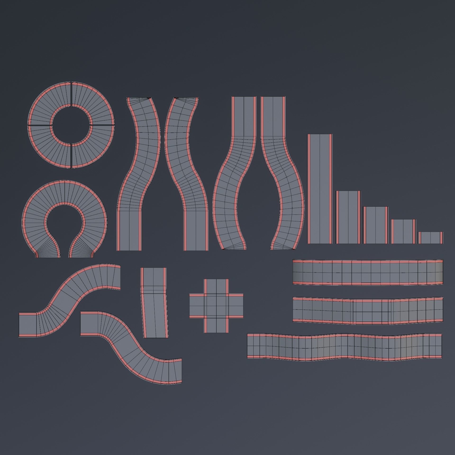 3D model Race Track Parts Low Poly VR / AR / lowpoly CGTrader