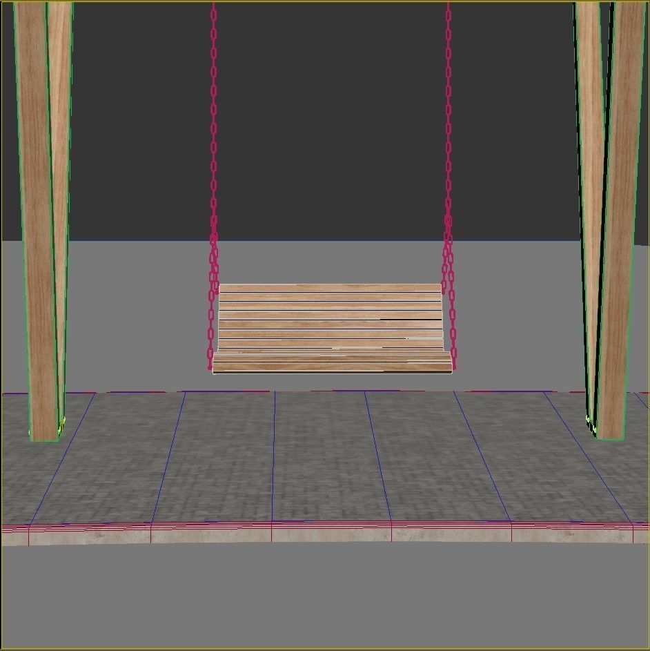 Pergola with swings benches 3D model | CGTrader