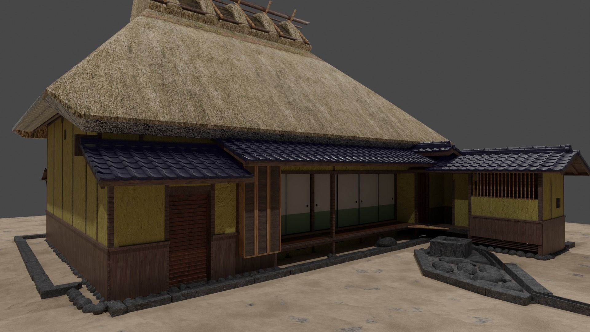 Typical Japanese 18th century private house 3D model | CGTrader