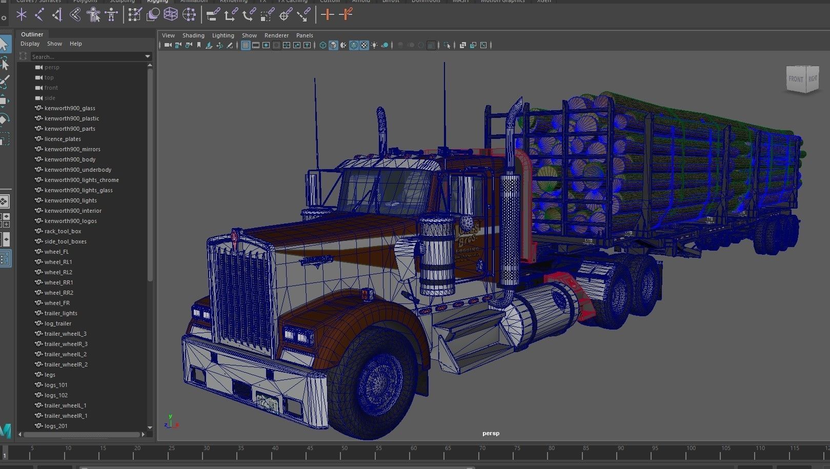 3D model Kenworth W900L logger VR / AR / low-poly | CGTrader