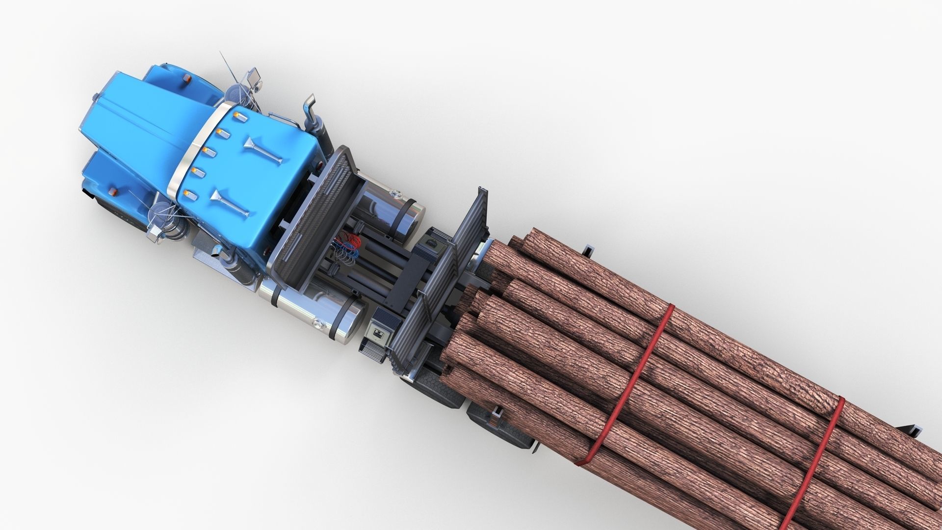 3D model Kenworth W900L logger VR / AR / low-poly | CGTrader