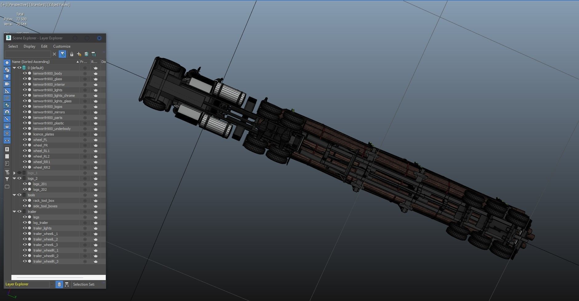 3D model Kenworth W900L logger VR / AR / low-poly | CGTrader