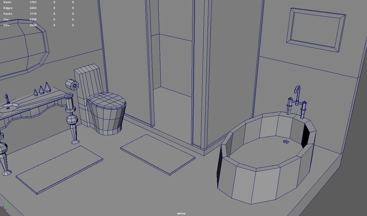 3D model Low Poly Bathroom Pack 02 VR / AR / low-poly | CGTrader