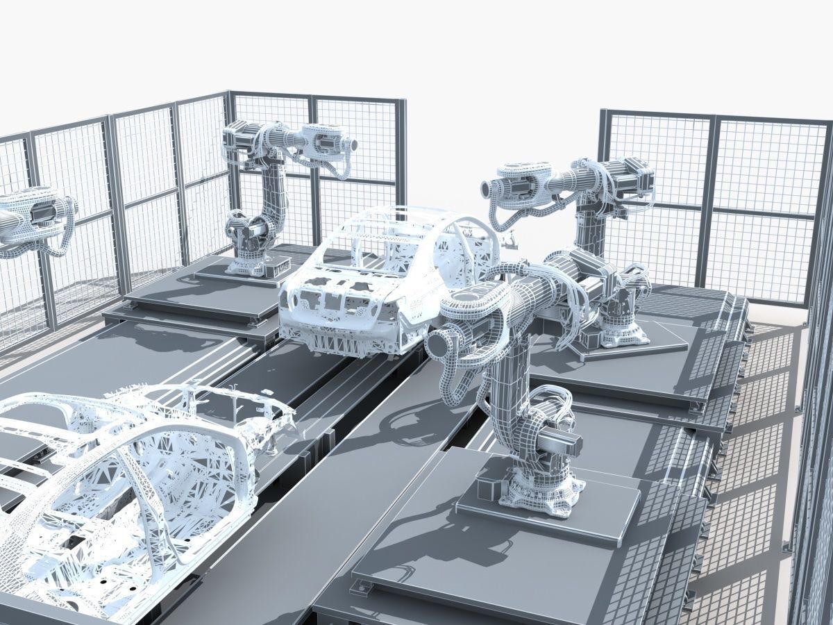 Automobile Assembly Line 3D model CGTrader