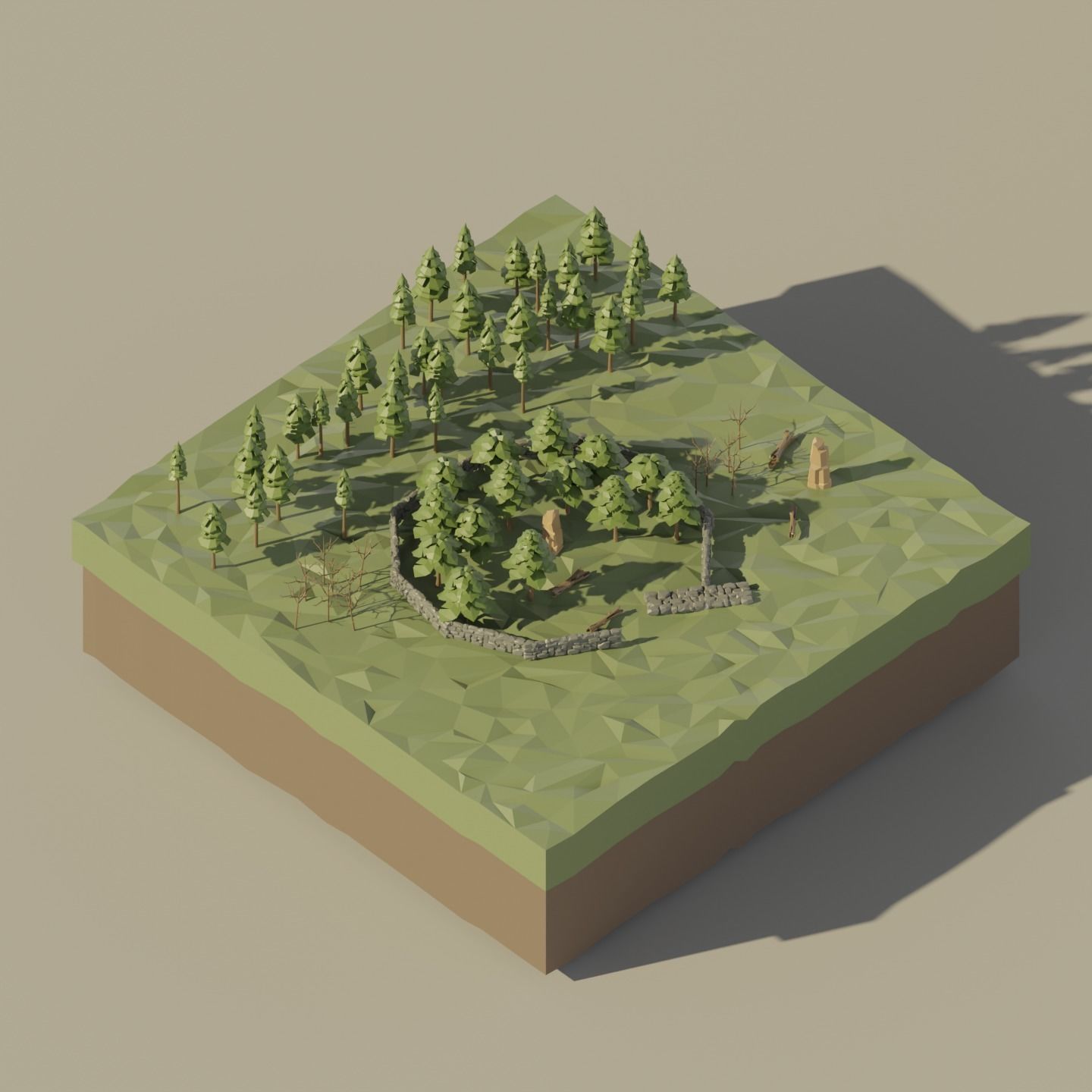3D model Low Poly Full Nature Assets VR / AR / low-poly | CGTrader
