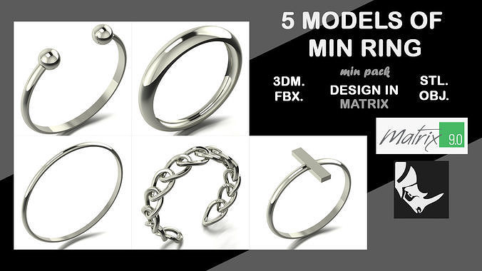 MIN ring pack VOL 5 3D model 3D printable | CGTrader