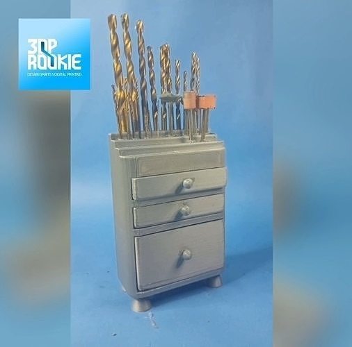Drill Bits Container 3D model 3D printable CGTrader