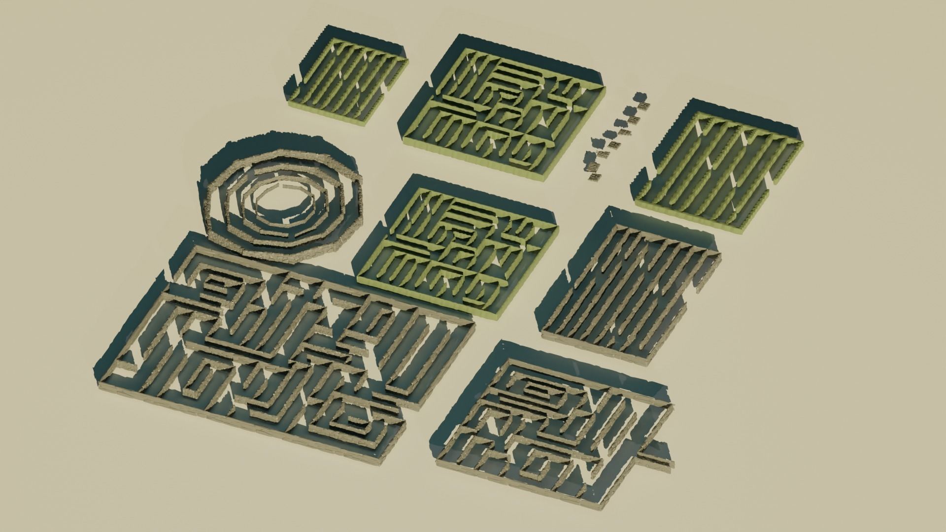 3D model Low Poly Mazes VR / AR / low-poly | CGTrader