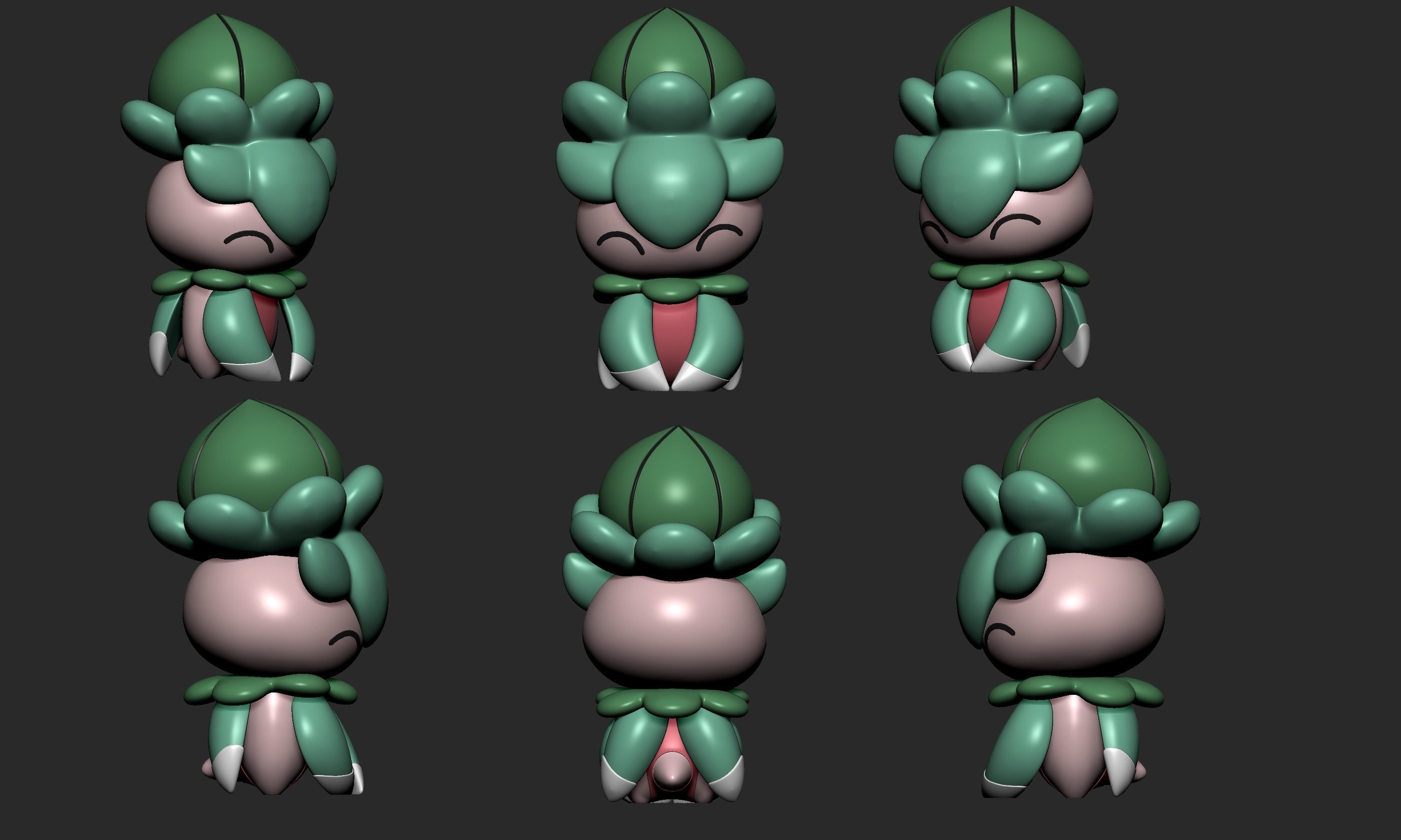 Pokemon - Fomantis and Lurantis with 2 poses 3D model 3D printable ...