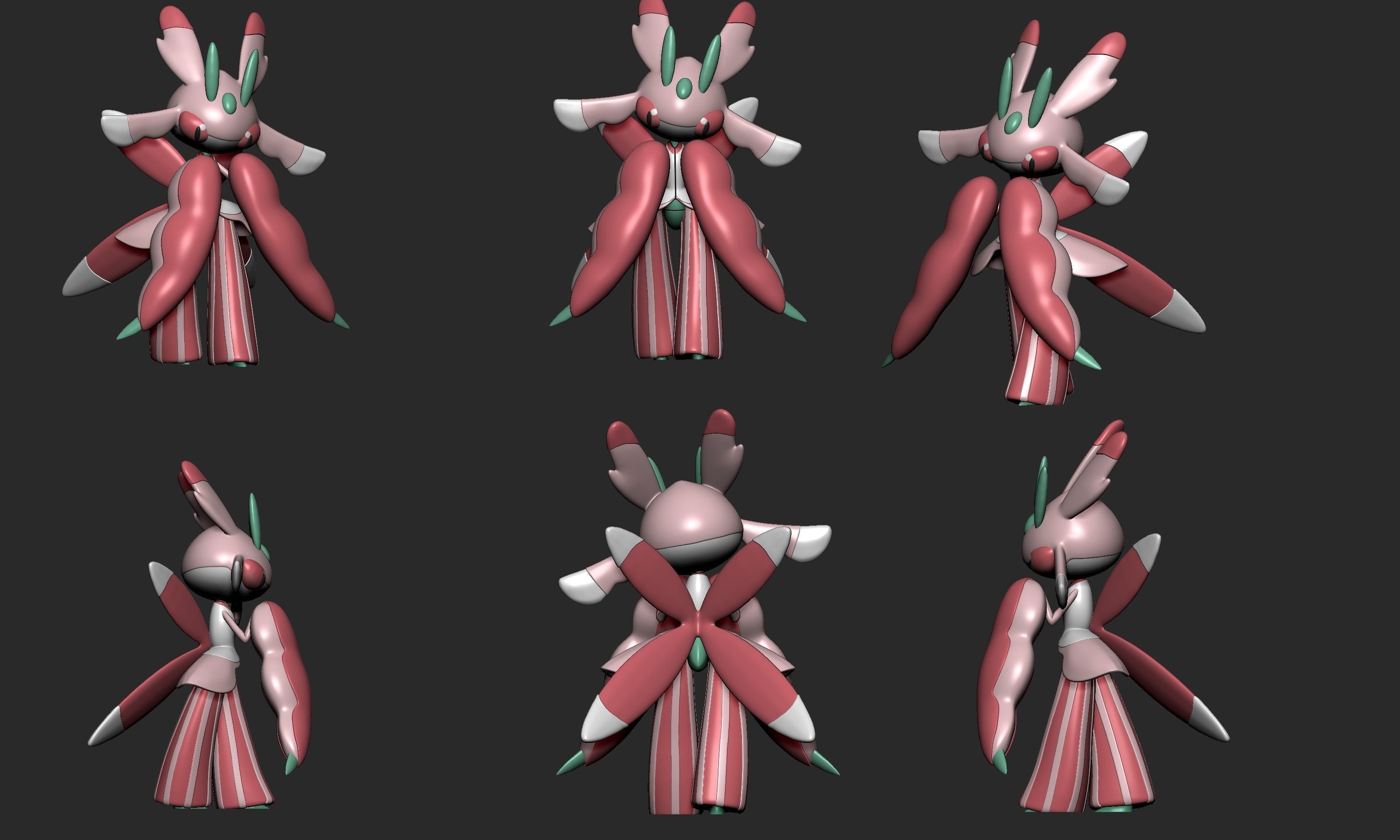 Pokemon - Fomantis and Lurantis with 2 poses 3D model 3D printable ...