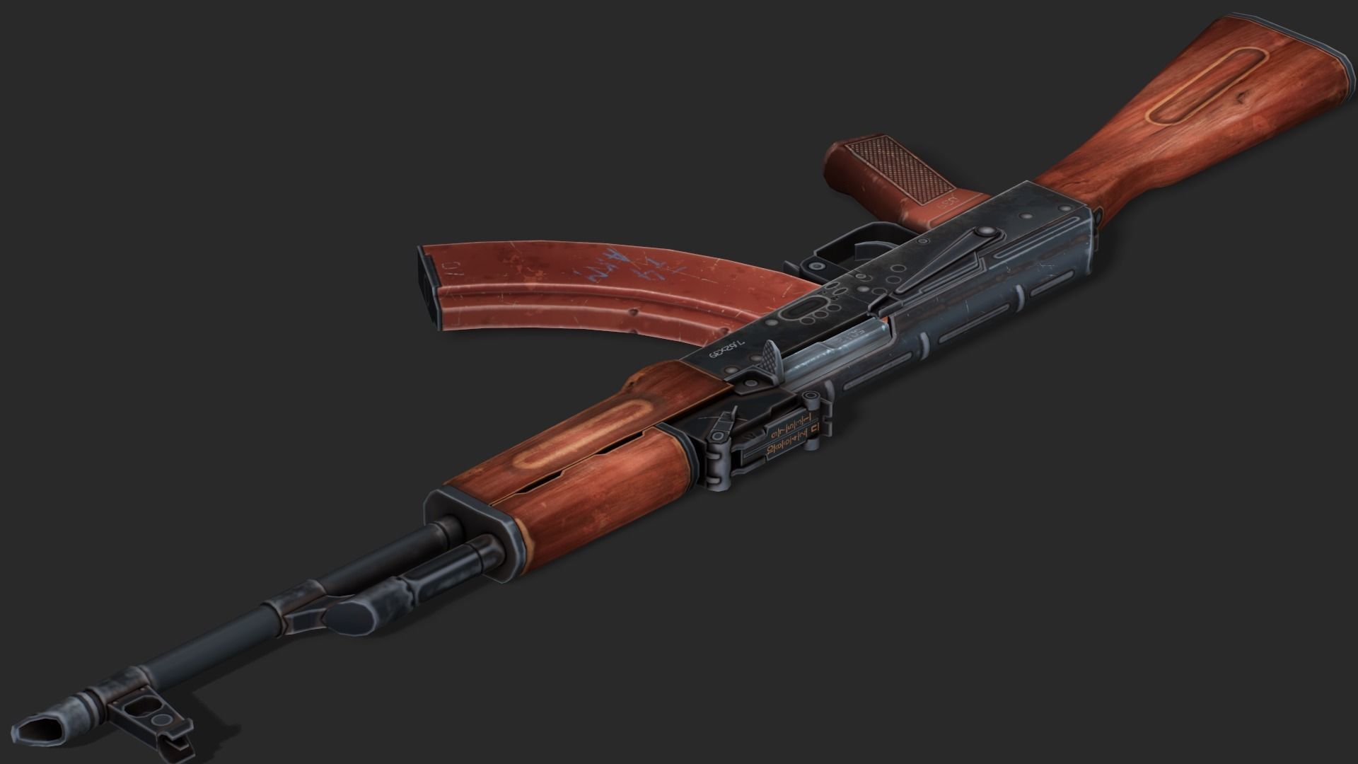 3D model AKM Assault Rifle - Low Poly Game Ready VR / AR / low-poly ...