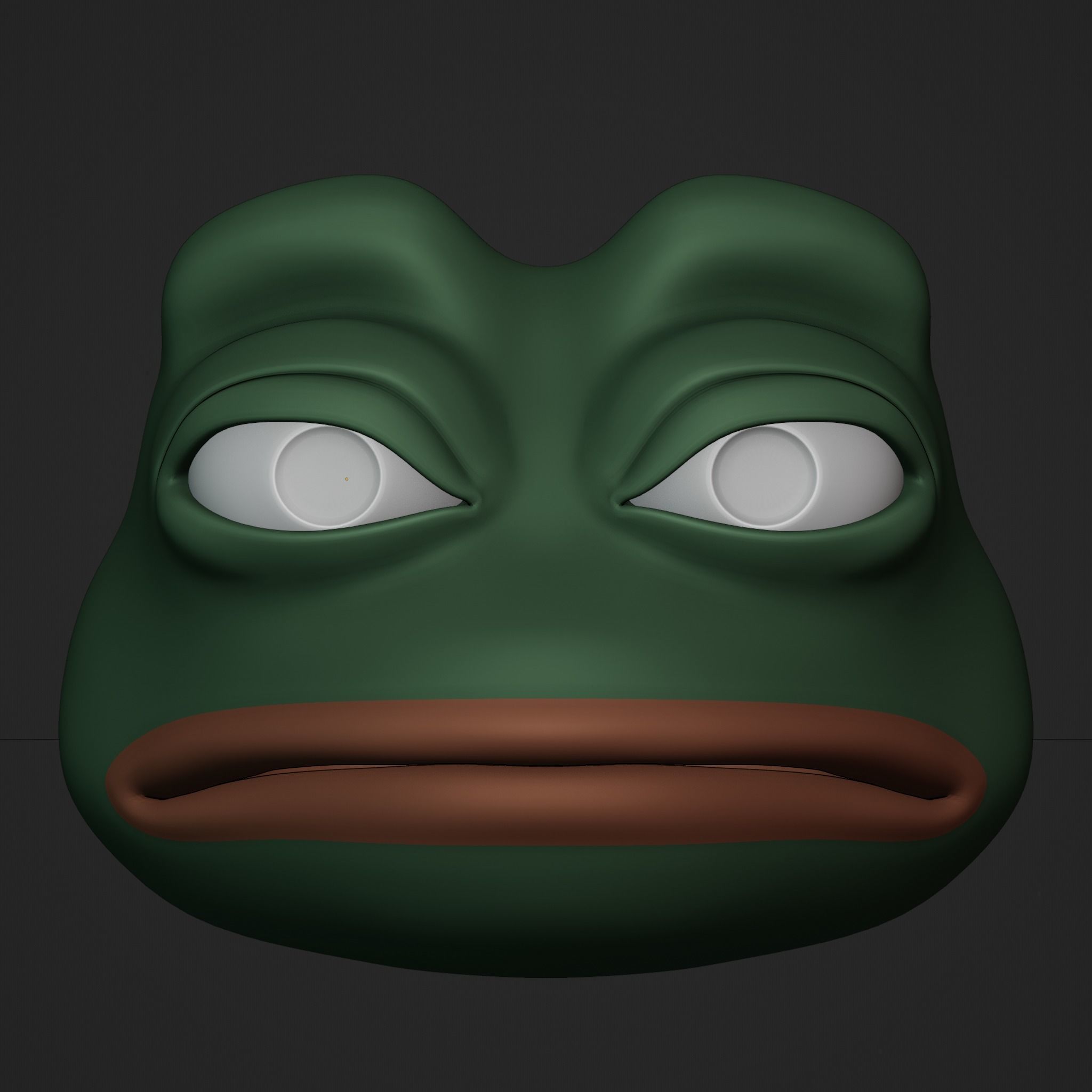 3D model Pepe the Frog - Angry Pepe Expression Head Model VR / AR / low ...