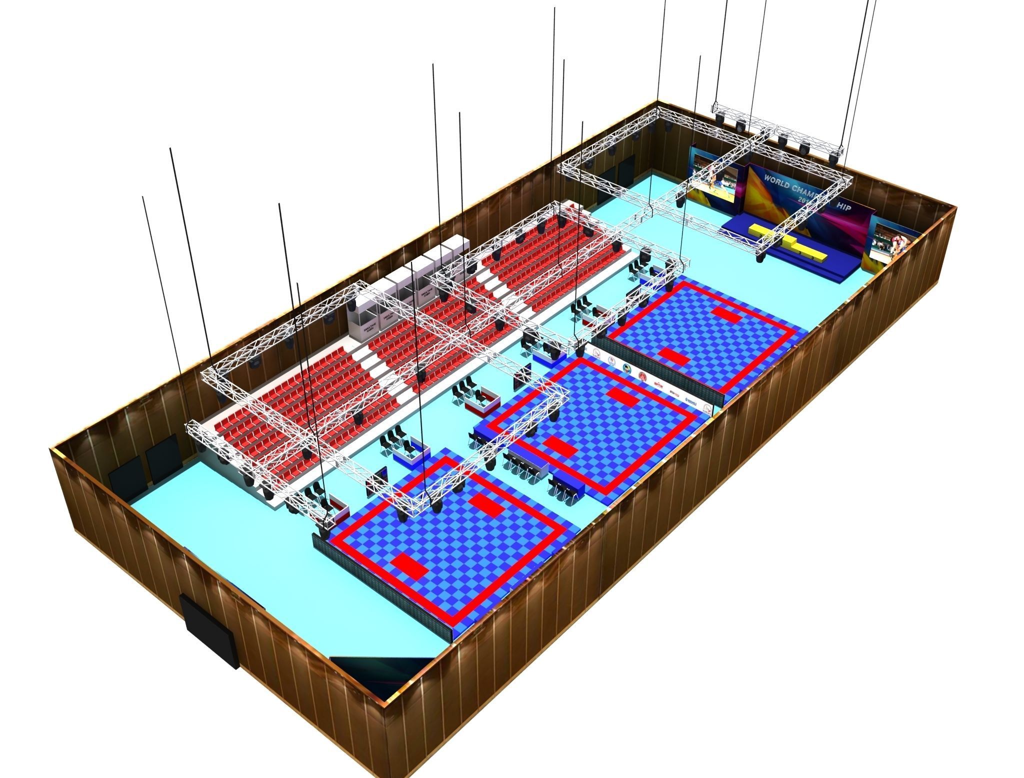 Wrestle Sports Arena 01 3D model | CGTrader