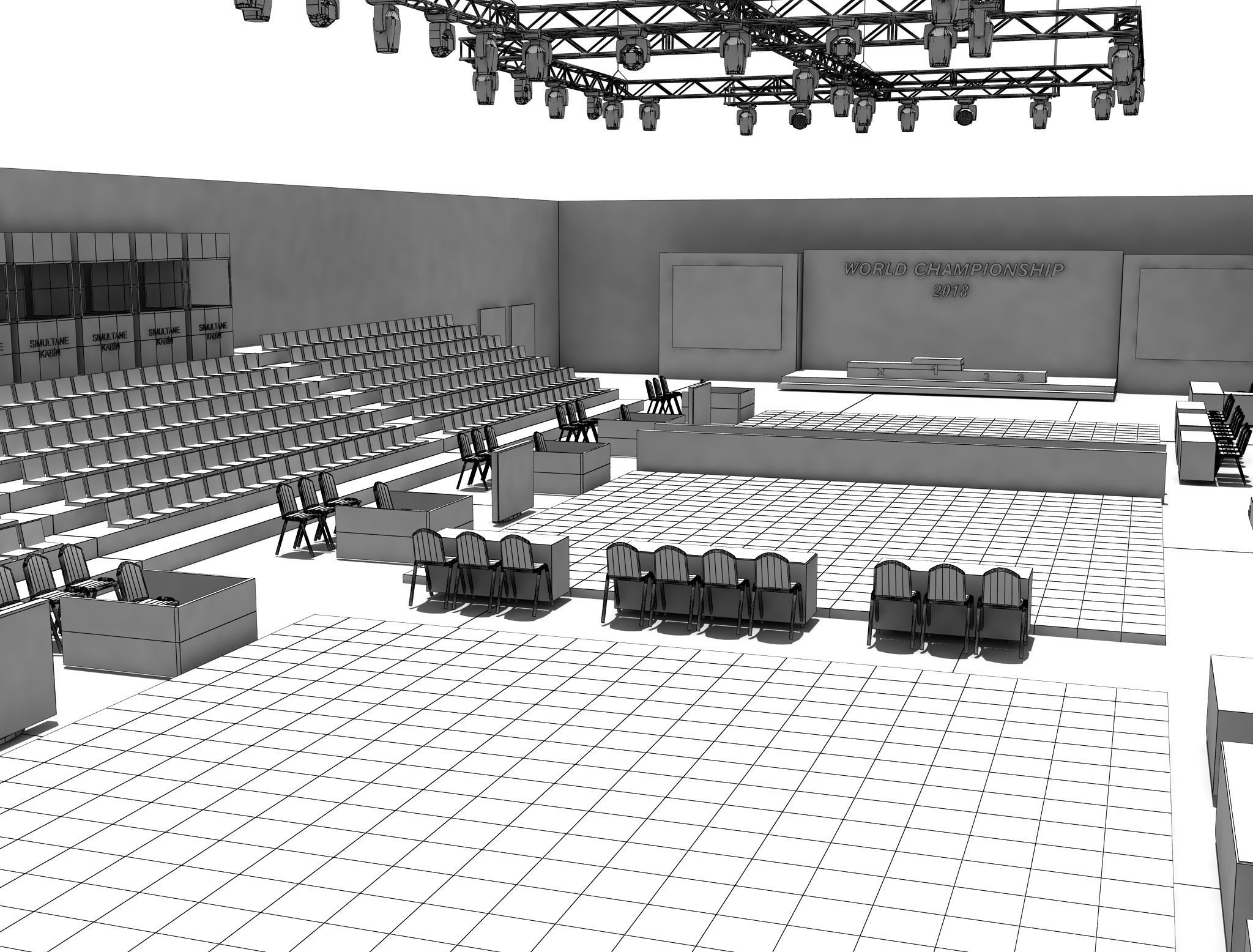 Wrestle Sports Arena 01 3D model | CGTrader
