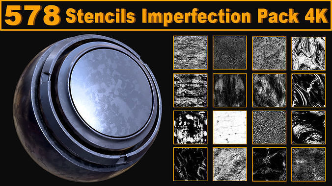 Texture 578 Stencils Imperfection Pack 4K VR / AR / low-poly | CGTrader