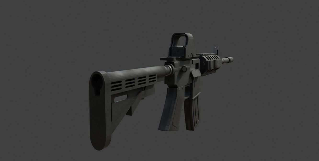 Detailed M4 Carbine Assault Rifle With Holographic Sight 3D model ...