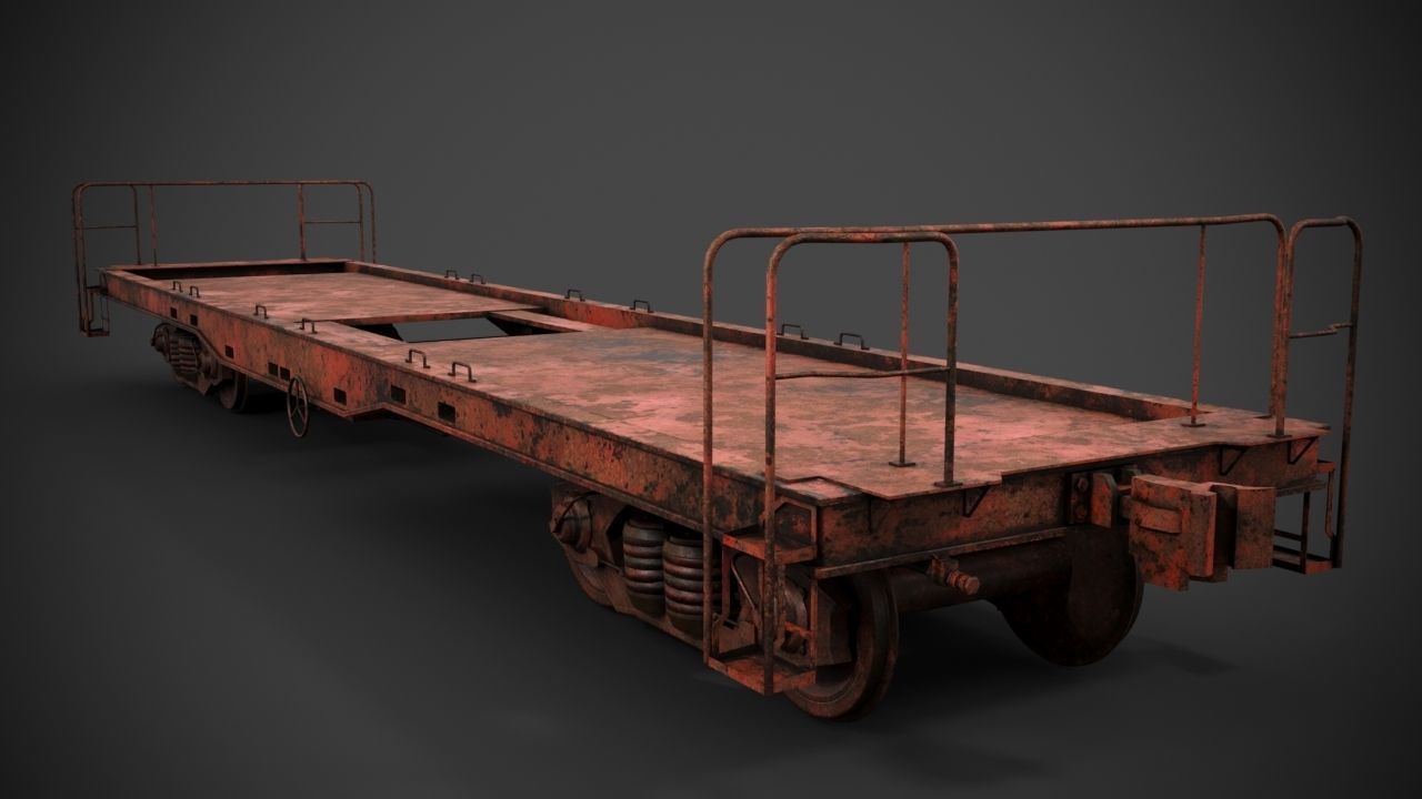 Flatbed rail car 3D model CGTrader