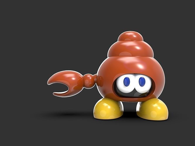 supermario huckit crab 3D model 3D printable CGTrader