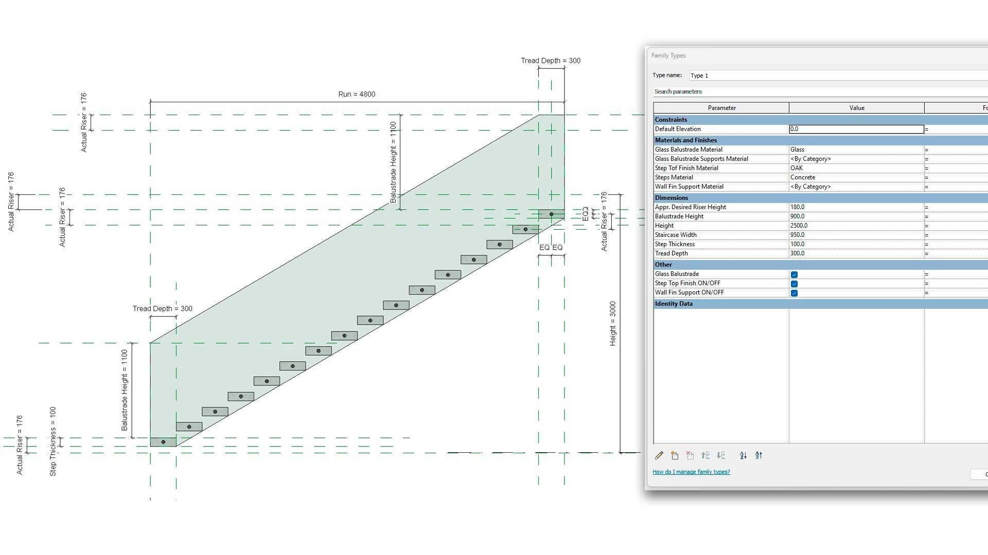 Floating Cantilever Wall Based Revit Staircase Family 3D model CGTrader