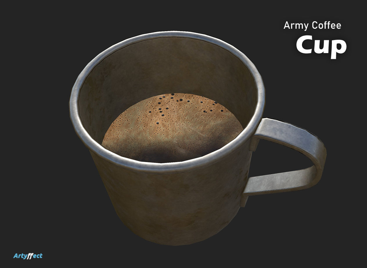 WW2 Military Coffee Cup Game Ready Textured free VR / AR / lowpoly 3D