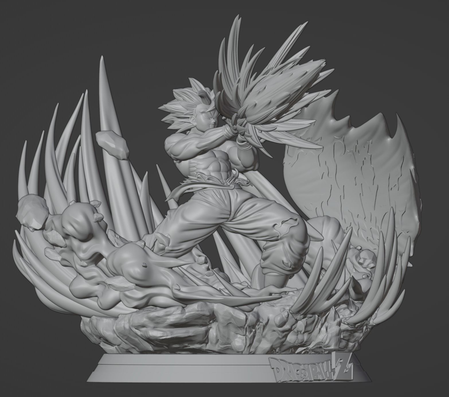 Figurin Goku Diorama Kaioken 3D model 3D printable | CGTrader